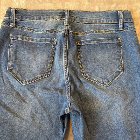 Kensie Boyfriend Ankle Cropped Rolled Hem Distressed Denim Jeans Wmn’s Sz 6 - Picture 6 of 10